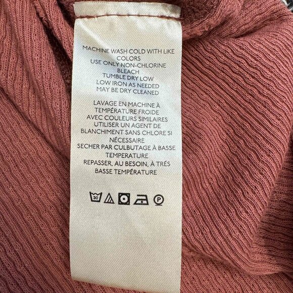 Free People We The Free Feelin' Fresh Shirting Cotton Ruffle-Front Warm Stone S - Picture 14 of 16